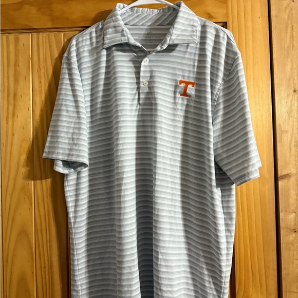 Southern Tide Striped Gray Polo Shirt with UTK logo size Large - Picture 1 of 9
